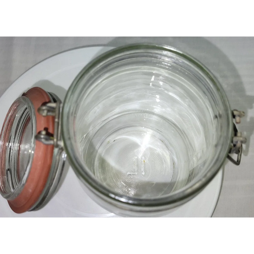 Tradewind Importers Coffee Jar 1L Clear Vintage Wire Bail Glass